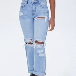 Forever 21 Distressed Boyfriend Jeans